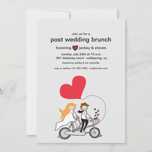 In Love Post Wedding Brunch Custom Invitation Kaart (Voorkant)