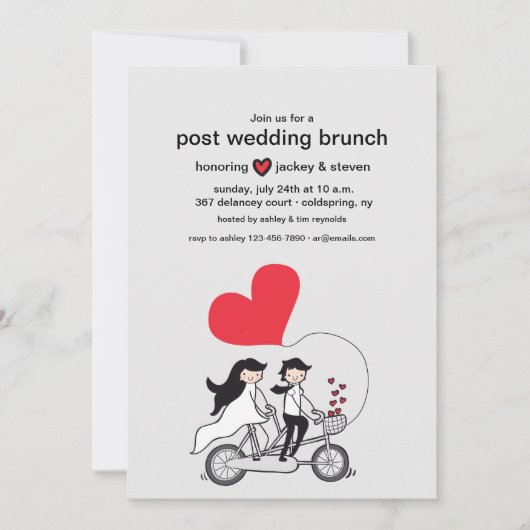 In Love Post Wedding Brunch Invitation Kaart (Voorkant)