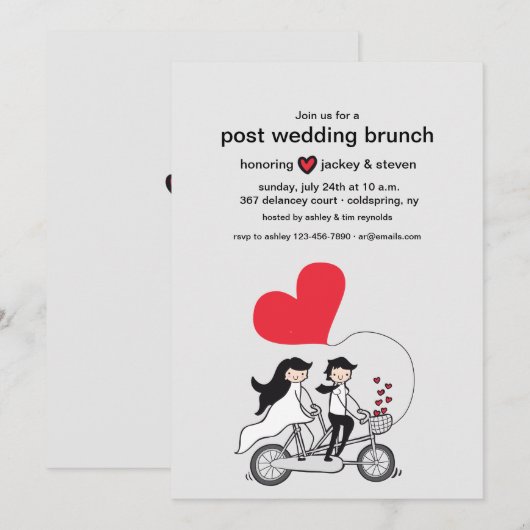 In Love Post Wedding Brunch Invitation Kaart (Voorkant / Achterkant)