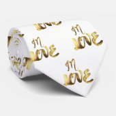 In Love Quote Gold Typography Romantic Elegant Stropdas (Opgerold)