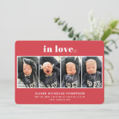 In Love Red Valentijnsdag Birth Announounance (Staand voorkant)