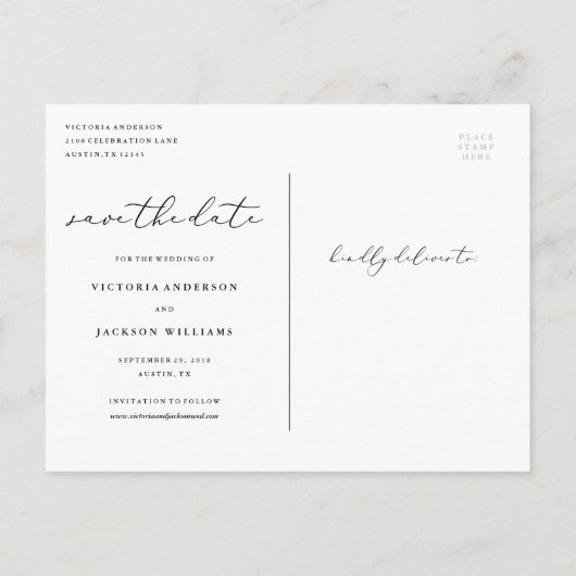 In Love Save the Date Briefkaart (Achterkant)