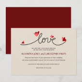 In Love Simple Elegant Text Wedding Kaart (Voorkant / Achterkant)