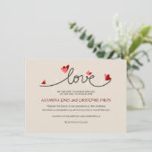 In Love Simple Elegant Text Wedding Kaart (Staand voorkant)