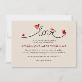 In Love Simple Elegant Text Wedding Kaart