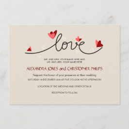 In Love Simple Elegant Text Wedding Kaart