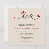 In Love Simple Elegant Text Wedding Kaart (Voorkant)