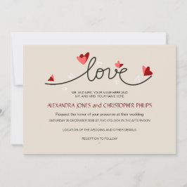 In Love Simple Elegant Text Wedding Kaart