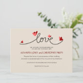 In Love Simple Elegant Text Wedding Kaart (Staand voorkant)