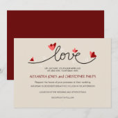 In Love Simple Elegant Text Wedding Kaart (Voorkant / Achterkant)