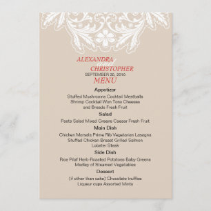 In Love Simple Elegant Text Wedding Menu