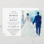 In Love Simple Modern Photo Wedding Invitation Kaart (Voorkant / Achterkant)