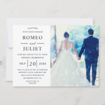 In Love Simple Modern Photo Wedding Invitation