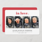 In Love Valentijnsdag Birth Announounance (Voorkant / Achterkant)