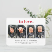 In Love Valentijnsdag Birth Announounance (Staand voorkant)
