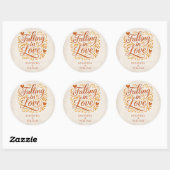 In Love Vallen Moderne Herfst Bruiloft Ronde Sticker (Vel)
