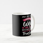 In Love With Her Trucker Proud Tracker Truck Koffiemok (Voorkant rechts)