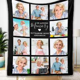 In Loving Memory 11 Photo Collage Memorial Fleece Deken