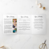 In Loving Memory 16-foto Black & White begrafenis Drieluik Programma (Binnen)