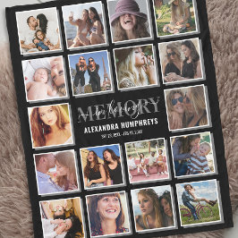 In Loving Memory 18 Photo Memorial Fleece Deken