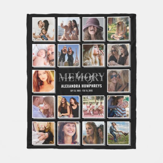 In Loving Memory 18 Photo Memorial Fleece Deken (Voorkant)
