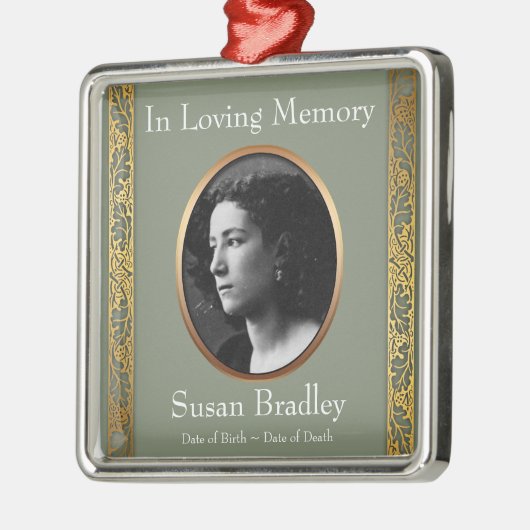 In Loving Memory 2 Custom Photo Memorial Ornament (Links)