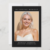 In Loving Memory 2-foto Eenvoudig modern gedenktek Bedankkaart (Voorkant)