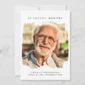 In Loving Memory 2-foto Moderne begrafenis Bedankkaart (Voorkant)