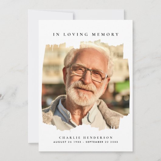 In Loving Memory 2-foto Moderne begrafenis Bedankkaart (Voorkant)