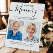 In Loving Memory 2 foto Moderne herdenkingsbruilof Reclamebord Met Voetstuk