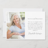 In Loving Memory 2 Foto Sympathie Bedankkaart (Achterkant)