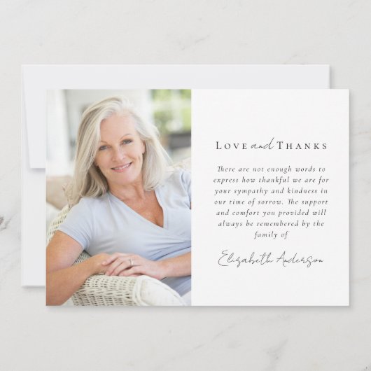 In Loving Memory 2 Foto Sympathie Bedankkaart (Achterkant)
