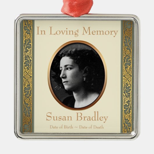 In Loving Memory 3 Custom Photo Memorial Ornament (Voorkant)