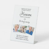 In Loving Memory 3 Photo Memorial Wedding Pedestal Reclamebord Met Voetstuk (Voorkant)