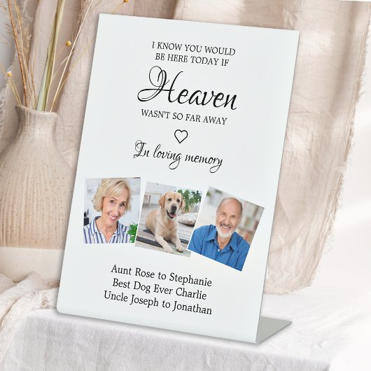 In Loving Memory 3 Photo Memorial Wedding Pedestal Reclamebord Met Voetstuk