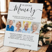 In Loving Memory 4 foto Moderne herdenkingsbruilof Reclamebord Met Voetstuk