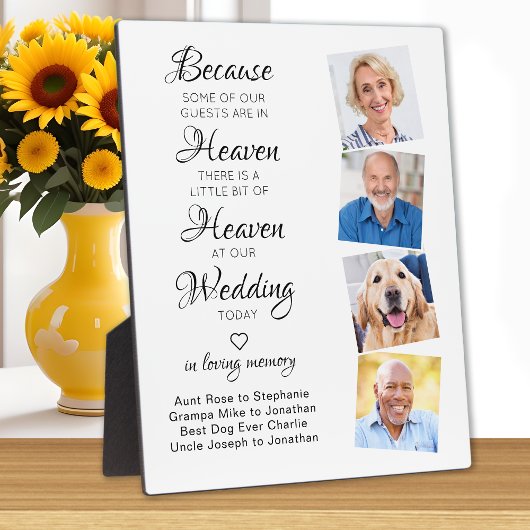 In Loving Memory 4 Photo Heaven Wedding Memorial Fotoplaat