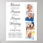 In Loving Memory 4 Photo Heaven Wedding Memorial Poster (Voorkant)