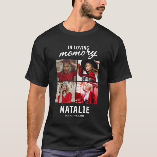 In Loving Memory 4 Photo Memorial T-shirt (Voorkant)