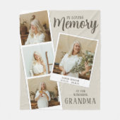 In Loving Memory 4 Photo Snaps Fleece Blanket (Voorkant)