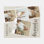 In Loving Memory 4 Photo Snaps Fleece Blanket (Voorkant (Horizontaal))