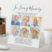 In Loving Memory 6 foto Moderne herdenkingsbruilof Reclamebord Met Voetstuk (Insitu)