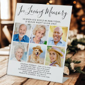 In Loving Memory 6 foto Moderne herdenkingsbruilof Reclamebord Met Voetstuk