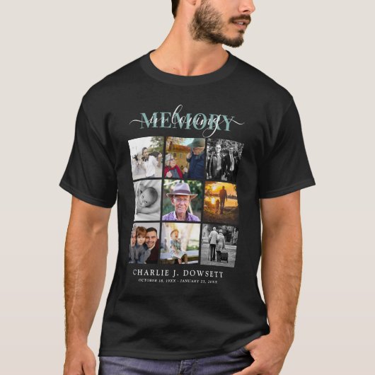 In Loving Memory 9Photo Collage Memorial Tribution T-shirt (Voorkant)