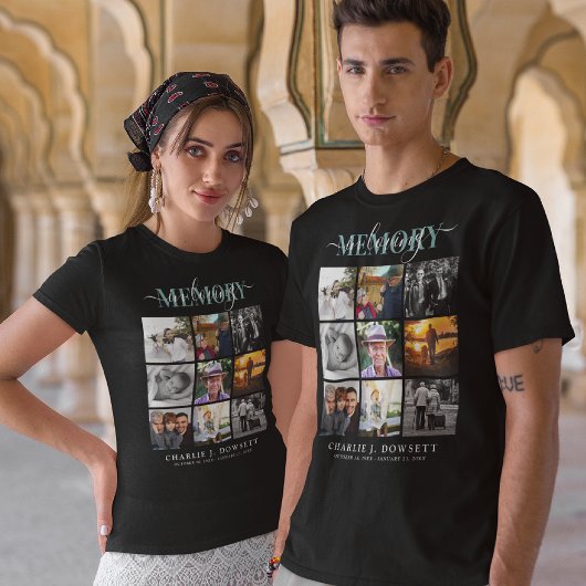In Loving Memory 9Photo Collage Memorial Tribution T-shirt