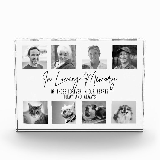 In Loving Memory Aangepaste 8 foto huwelijksmonume (Voorkant)