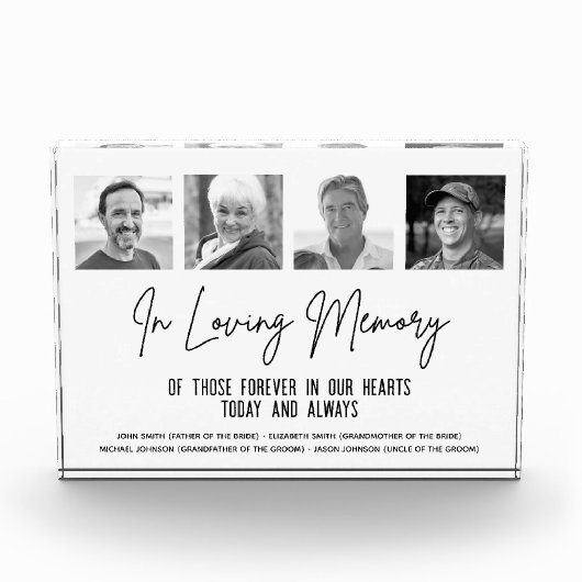 In Loving Memory Aangepaste Foto Huwelijksmonument (Voorkant)