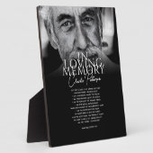 In Loving Memory Aangepaste tekst & foto Memorial Fotoplaat (Zijkant)
