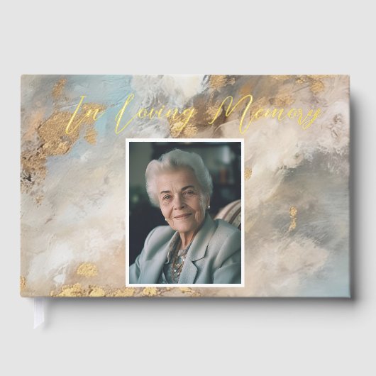 In Loving Memory Abstract Foto Begrafenismonument Gastenboek (Voorkant)