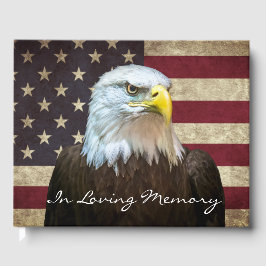 In Loving Memory American Flag Bald Eagle Funeral Gastenboek